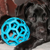 Hollow ball with hexagonal holes