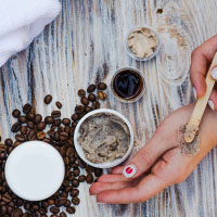 sugar scrubs, skin test, coffee beans