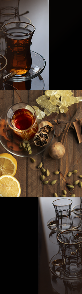 image of black tea and all the spices that usually persian use for adding flavor and aroma.