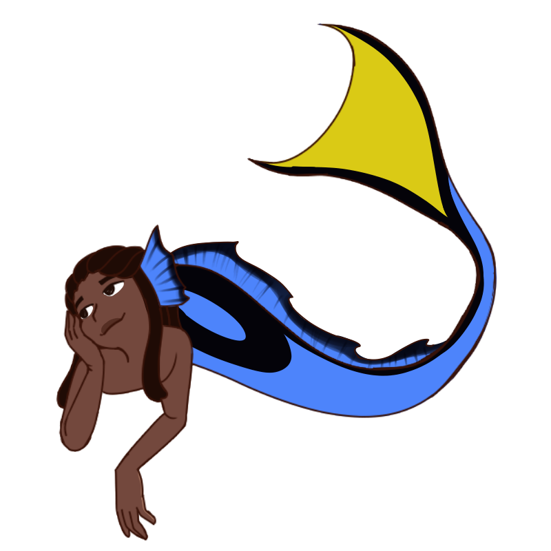 a mermaid based on the Blue Tang fish