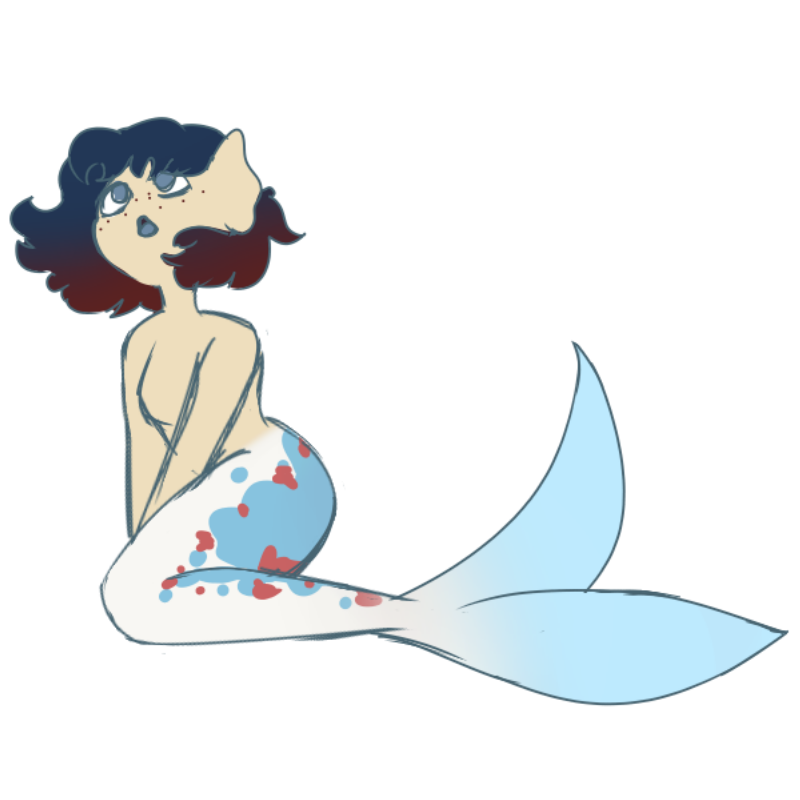 a mermaid based on the Dwarf planet Pluto