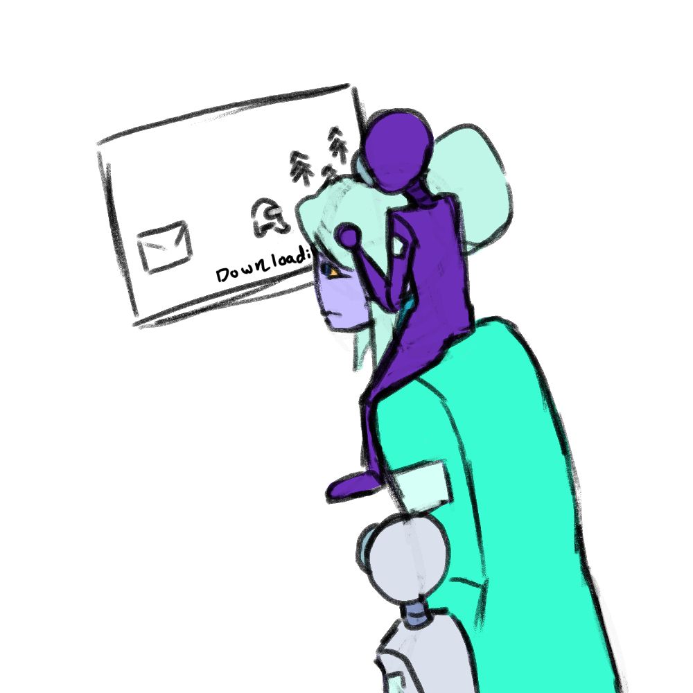 Among Us fan character Nessie doing a task