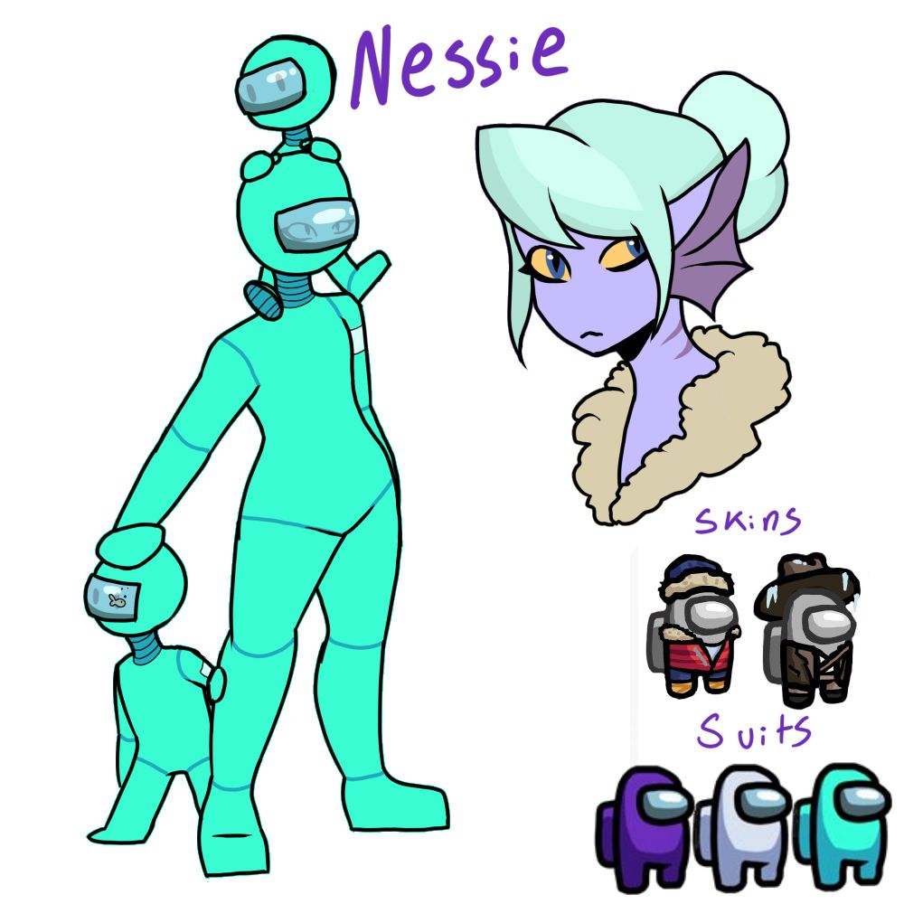 A fan character for the game Among Us, named Nessie.