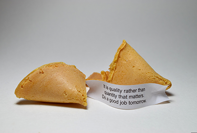 Fortune cookies with message slip