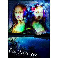 Mona Lisa Mash Up done in Photoshop and composited with two other images.