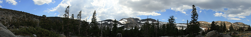 panoramic photo taken near Dick's Peak, near South Lake Tahoe, CA