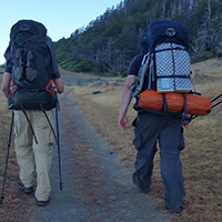 hikers hiking on a trail
