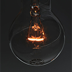 A photo of a classic light bulb