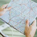 Person holding a map