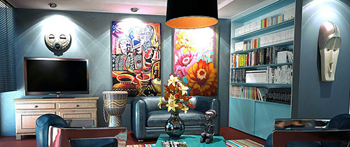 Blue living room