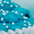 Close up of bright blue cupcake