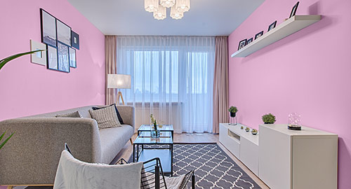Light pink apartment room