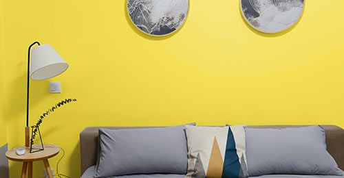 Butter yellow bedroom