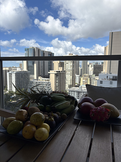 Tropical fruits from a local market in Hawaii