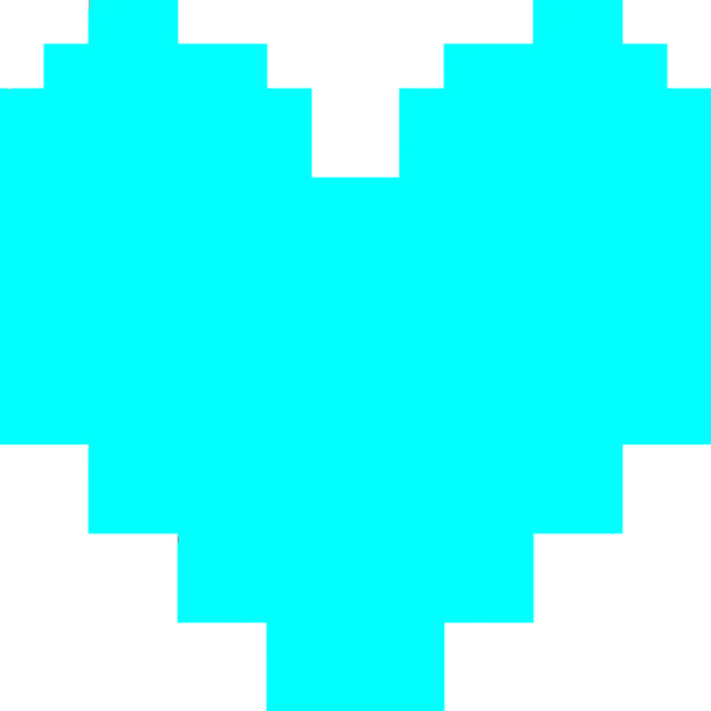 Cyan Soul sprite from UNDERTALE