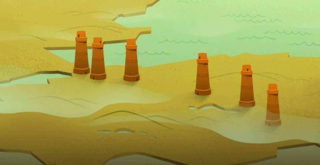 Artist Paintin of Map Towers