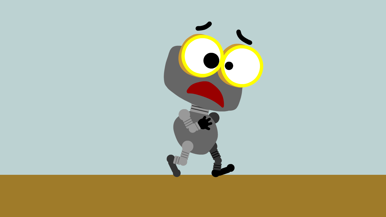 A walk cycle of a robot