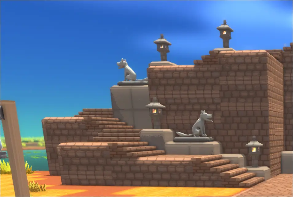Screen shot from the Game Dinkum, showing the progress of the bridge