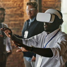 person wearing virtual reality headset