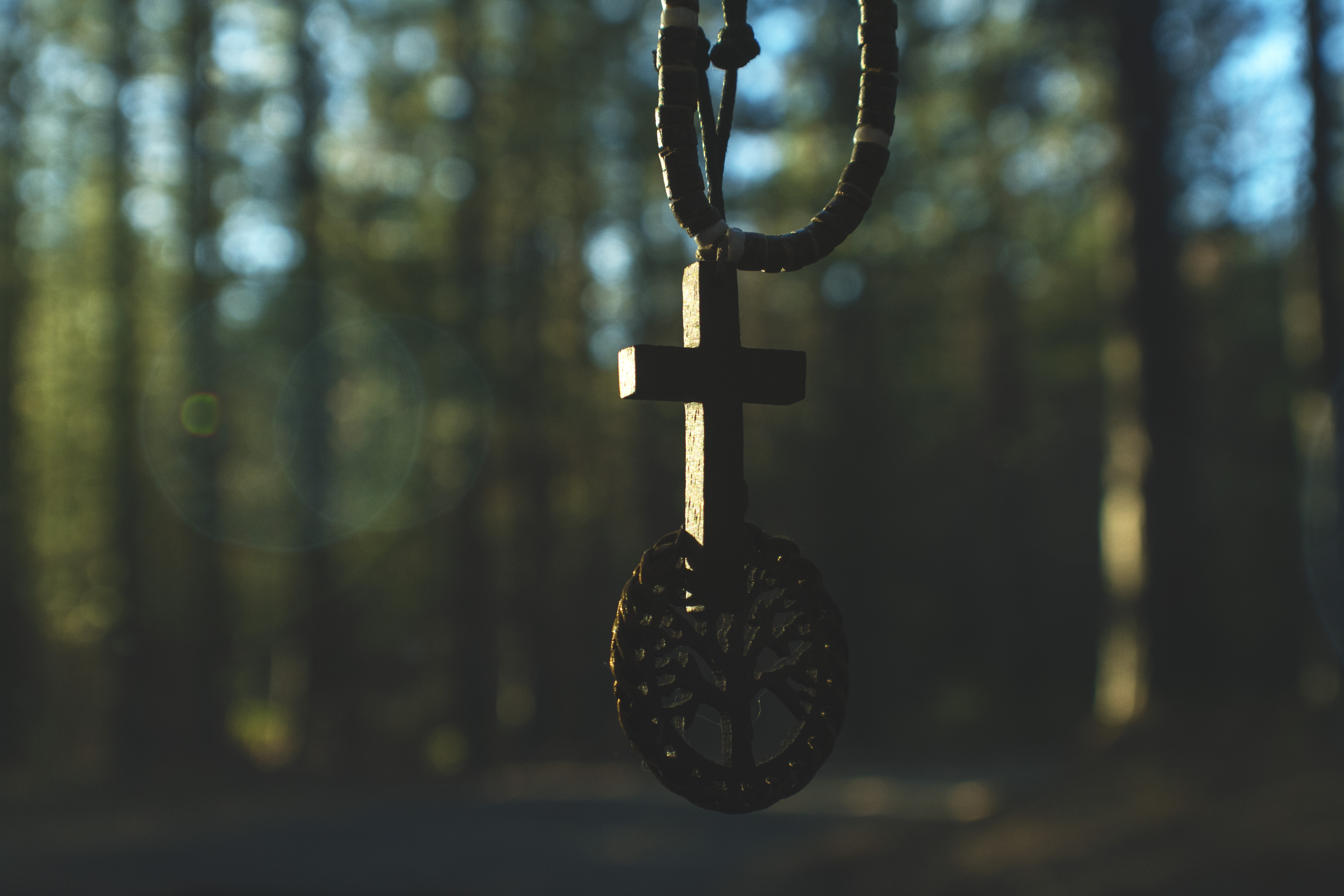 Christian cross and tree of life necklaces