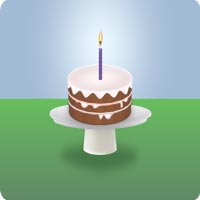 Birhtday cake sitting on a platter gift card