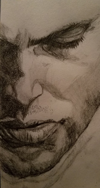 graphite drawing of man's face