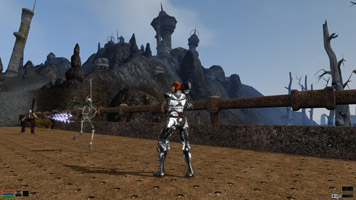 Warrior in a battle on a bridge
