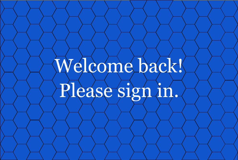 This image states welcome back please sign in.